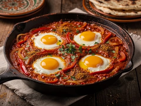 Shakshuka (jajka w pikantnym sosie pomidorowym)