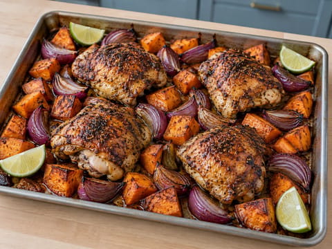 Pollo jerk al horno en bandeja Pollo jerk al horno en bandeja