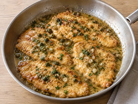 Chicken Piccata na Frigideira (frango com limão e alcaparras) Chicken Piccata na Frigideira (frango com limão e alcaparras)