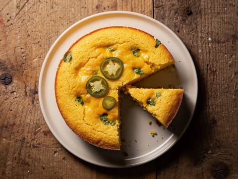 Skillet Cornbread with Jalapeño and Cheddar