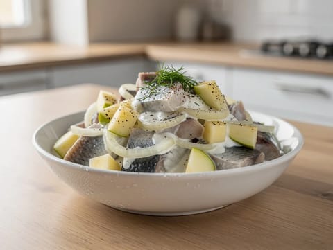 Śledź w Śmietanie (polnischer Hering in Sauerrahmsoße)