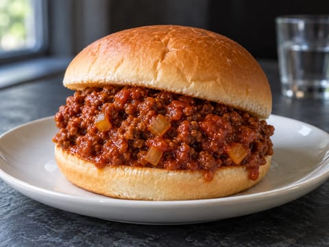 Sloppy Joe (hakket oksekød i syrlig tomatsauce) Sloppy Joe (hakket oksekød i syrlig tomatsauce)