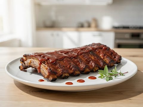 Lassú sütésű baby back oldalas BBQ szósszal
