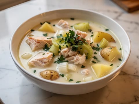 Chowder de eglefino ahumado