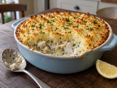 Empadão de peixe com haddock fumado Empadão de peixe com haddock fumado