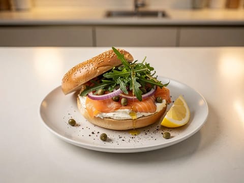 Bagel al salmone affumicato con formaggio cremoso