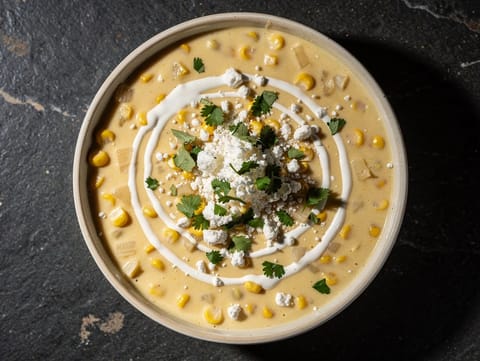 Sopa de Elote con Crema (mexikói édeskukorica-leves)