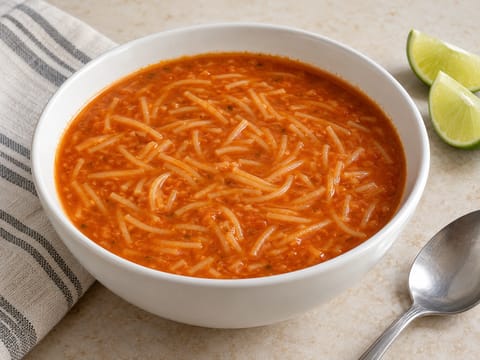 Sopa de Fideos (meksikansk tomat- og chipotlenudelsuppe) Sopa de Fideos (meksikansk tomat- og chipotlenudelsuppe)
