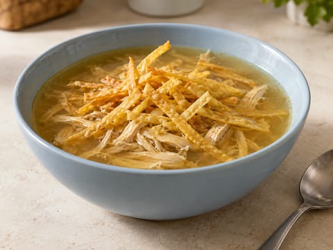 Sopa de Lima (yucatanilainen lime-kanakeitto)
