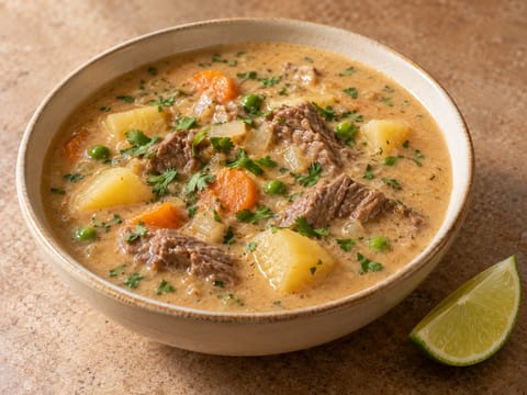 Sopa de Maní (zuppa boliviana di arachidi con manzo) Sopa de Maní (zuppa boliviana di arachidi con manzo)