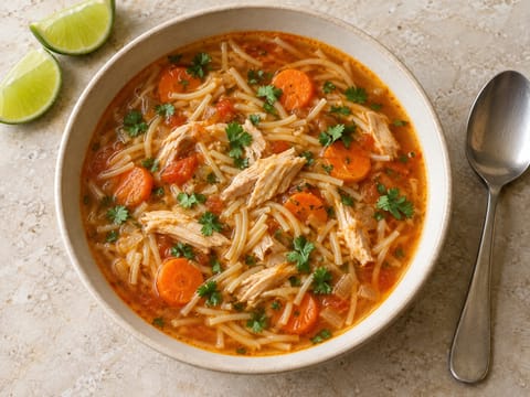 Sopa de Pollo con Fideos (mexikanische Hühnernudelsuppe) Sopa de Pollo con Fideos (mexikanische Hühnernudelsuppe)