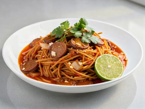 Sopa Seca de Fideos con Chorizo (Meksika usulü kavrulmuş erişte)