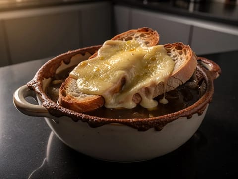 Soupe à l’Oignon (fransk løgsuppe)