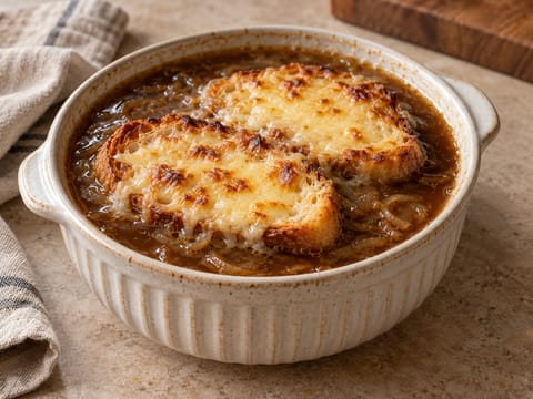Soupe à l’Oignon Gratinée (fransk löksoppa med Gruyèretoast) Soupe à l’Oignon Gratinée (fransk löksoppa med Gruyèretoast)