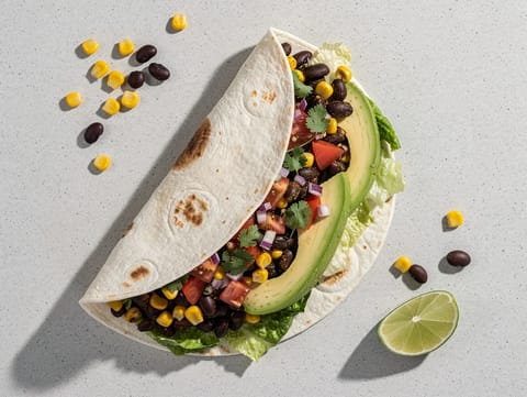 Southwest-wrap med sorte bønner Southwest-wrap med sorte bønner