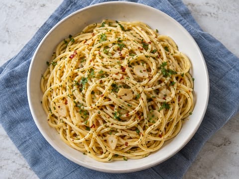 Spaghetti Aglio e Olio (pasta con ajo y aceite de oliva) Spaghetti Aglio e Olio (pasta con ajo y aceite de oliva)