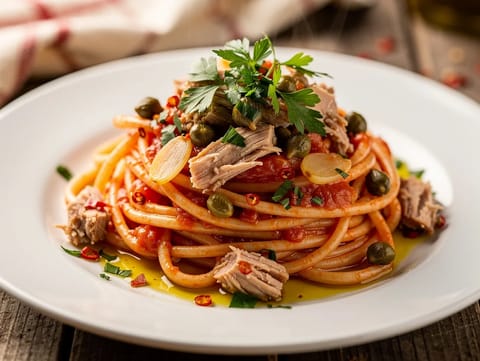Spaghetti al Tonno (Thunfisch-Tomaten-Pasta) Spaghetti al Tonno (Thunfisch-Tomaten-Pasta)