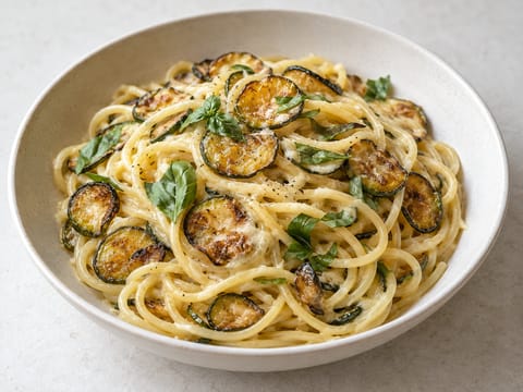 Spaghetti alla Nerano (Courgette Pasta with Provolone and Basil)