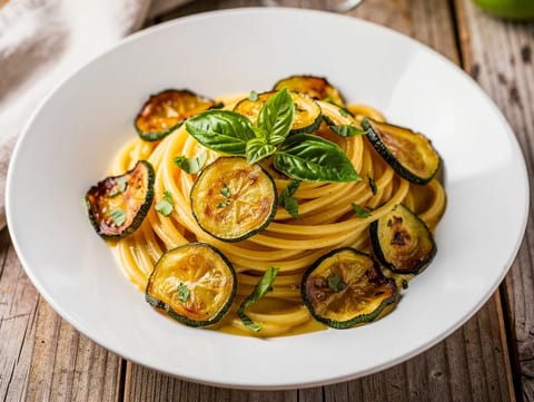 Spaghetti alla Nerano (ζυμαρικά με κολοκυθάκια και τυρί)