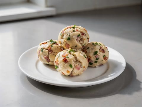 Speckknödel (canederli tedeschi di pane con speck) Speckknödel (canederli tedeschi di pane con speck)
