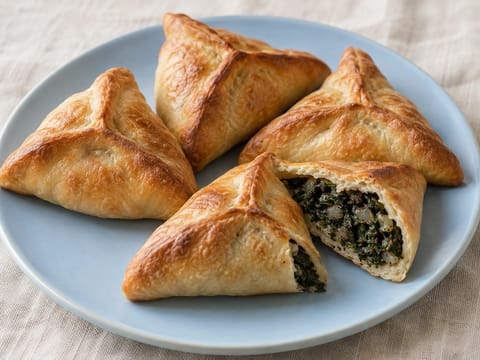 Spinach Fatayer (trójkątne nadziewane pierożki) Spinach Fatayer (trójkątne nadziewane pierożki)