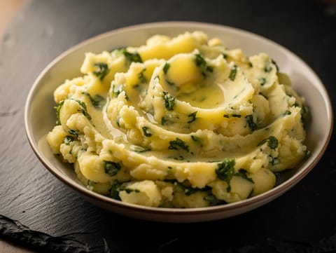 Warm Stamppot Andijvie (Hindibalı Hollanda Usulü Patates Püresi)