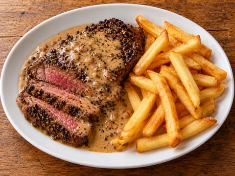 Steak au Poivre z pommes frites Steak au Poivre z pommes frites