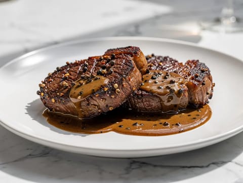 Steak au Poivre (Brendili Kremalı Biber Soslu, Biber Kaplı Biftek) Steak au Poivre (Brendili Kremalı Biber Soslu, Biber Kaplı Biftek)