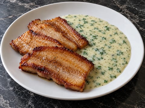Stegt Flæsk (panceta crujiente con salsa de perejil) Stegt Flæsk (panceta crujiente con salsa de perejil)