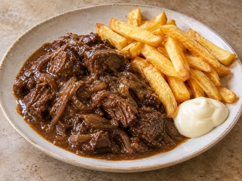 Stoofvlees met Friet (ragoût belge de bœuf avec frites) Stoofvlees met Friet (ragoût belge de bœuf avec frites)