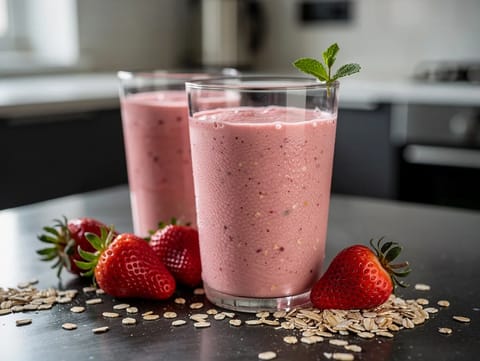 Strawberry Oat Breakfast Smoothie