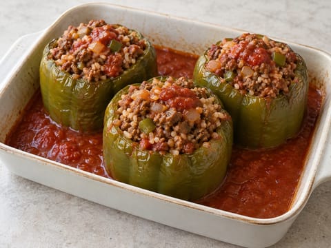 Middle Eastern Stuffed Peppers with Beef and Rice Middle Eastern Stuffed Peppers with Beef and Rice