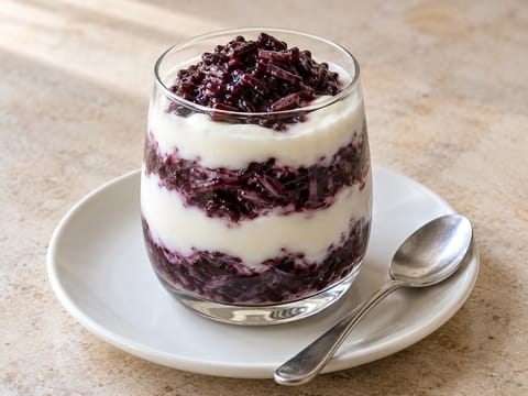 Sữa Chua Nếp Cẩm (vietnamský jogurt s černou lepkavou rýží) Sữa Chua Nếp Cẩm (vietnamský jogurt s černou lepkavou rýží)