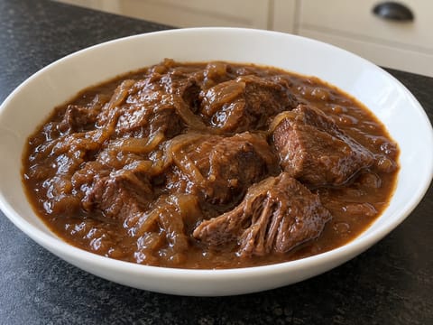 Sudderlappen met Jus (nederländskt långkokt nötkött med sås) Sudderlappen met Jus (nederländskt långkokt nötkött med sås)