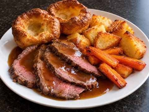 Sunday roast med Yorkshire pudding Sunday roast med Yorkshire pudding
