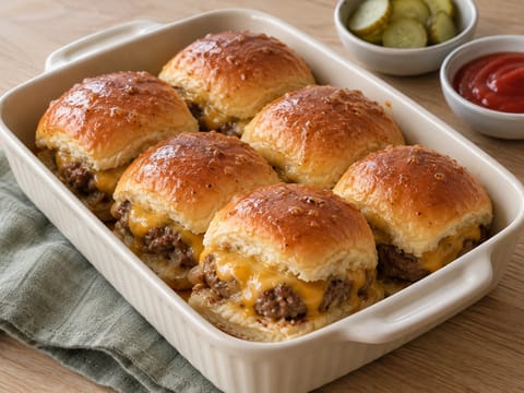 Fırında Kıymalı ve Cheddar Peynirli Mini Sandviçler Fırında Kıymalı ve Cheddar Peynirli Mini Sandviçler