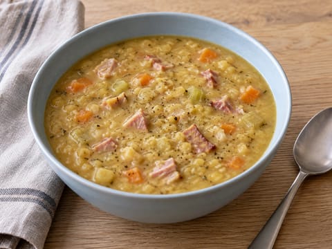 Schwedische gelbe Erbsensuppe mit geräuchertem Schinken Schwedische gelbe Erbsensuppe mit geräuchertem Schinken