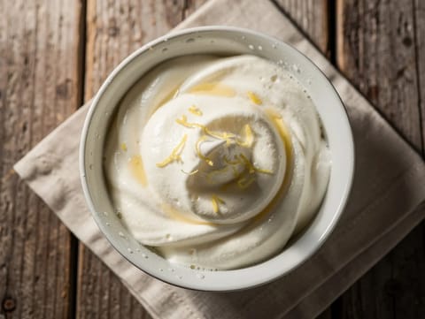 Syllabub mit Zitrone und Weißwein Syllabub mit Zitrone und Weißwein