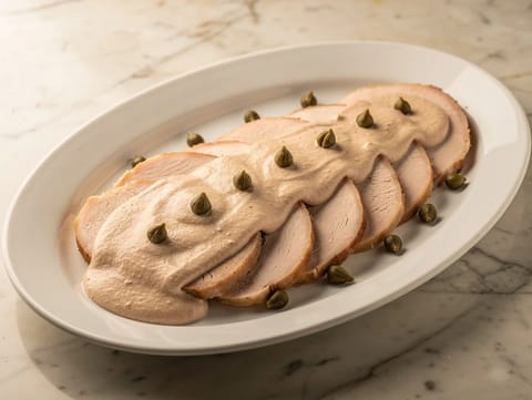 Tacchino Tonnato (zimny indyk z sosem z tuńczyka i kaparów) Tacchino Tonnato (zimny indyk z sosem z tuńczyka i kaparów)