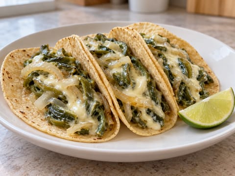 Tacos de Rajas con Crema (poblanopeber-tacos) Tacos de Rajas con Crema (poblanopeber-tacos)