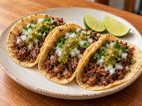 Soğanlı ve Kişnişli Tacos de Suadero Soğanlı ve Kişnişli Tacos de Suadero