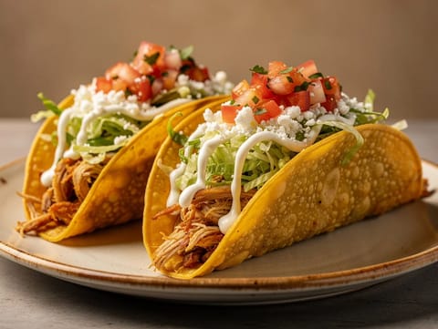 Tacos Dorados de Pollo (tacos de poulet frits croustillants)
