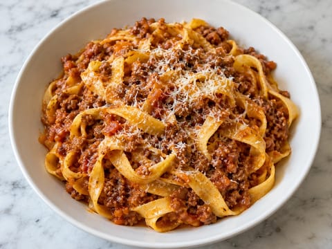 Tagliatelle al Ragù (Tagliatelles à la sauce bolognaise) Tagliatelle al Ragù (Tagliatelles à la sauce bolognaise)
