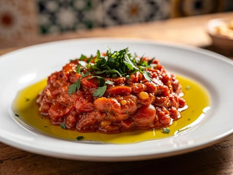 Taktouka (salade marocaine de tomates et poivrons)