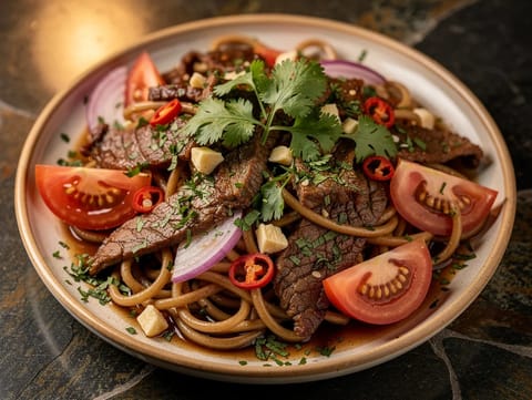 Tallarín Saltado (Peru Usulü Sote Erişte ve Dana Eti) Tallarín Saltado (Peru Usulü Sote Erişte ve Dana Eti)