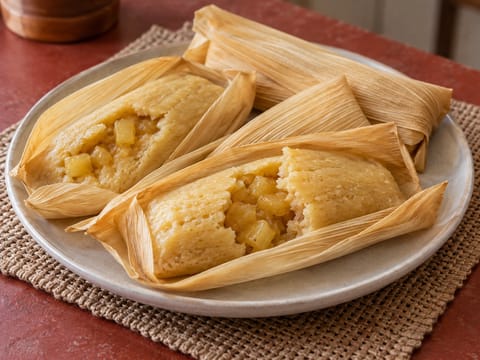 Tamales Dulces de Piña (tamales doces de ananás) Tamales Dulces de Piña (tamales doces de ananás)