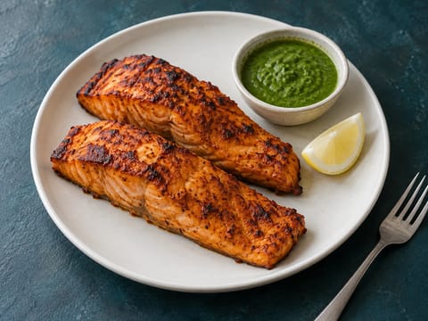 Tandoori-laks med myntechutney