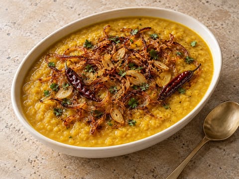 Tarka Dal με τραγανά τηγανητά κρεμμύδια Tarka Dal με τραγανά τηγανητά κρεμμύδια