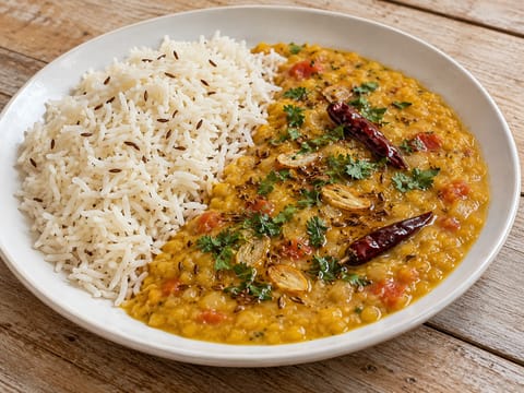 Tarka Dal con arroz jeera Tarka Dal con arroz jeera