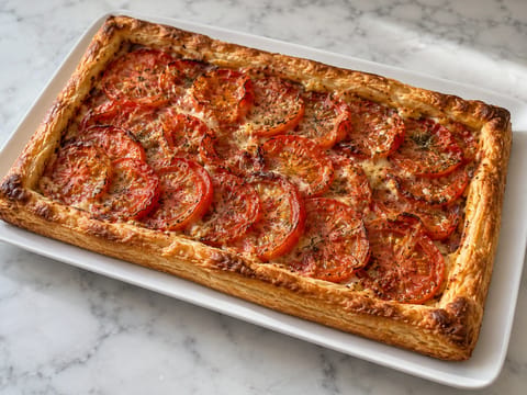 Tarte à la Tomate (tartă franțuzească cu roșii și muștar) Tarte à la Tomate (tartă franțuzească cu roșii și muștar)